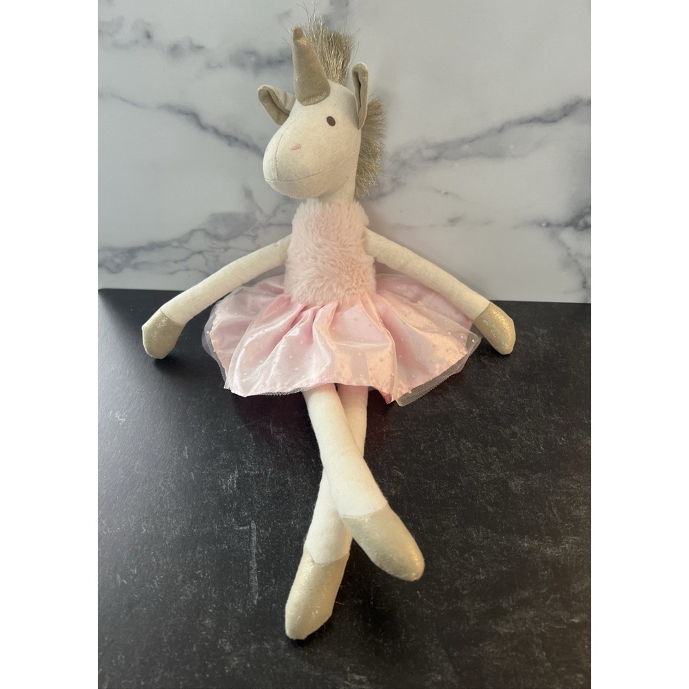 Orange Tree Kids Unicorn Pink Ballerina Rag Doll Plush - Cute Tutu 19" Tall